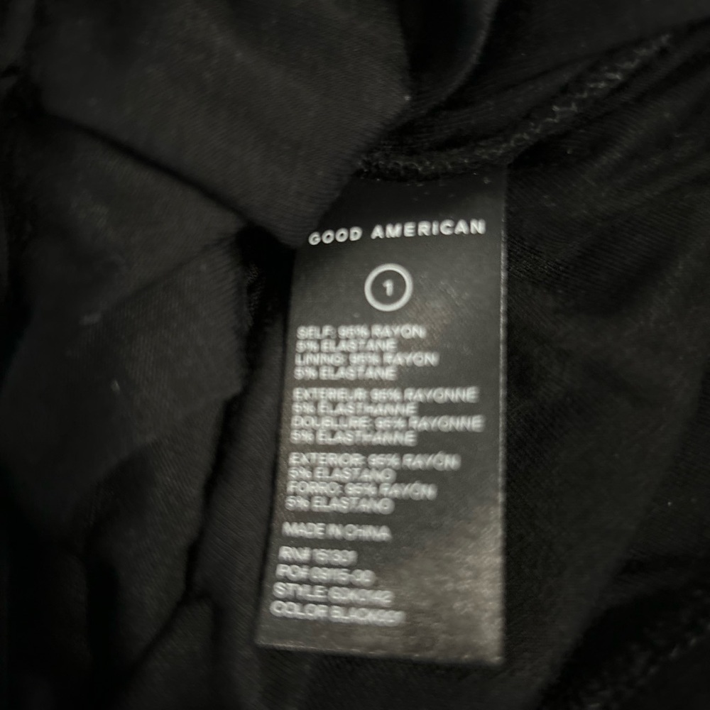 NWT Good American Ruched Maxi Dress Size 1 Small Black - Picture 10 of 10